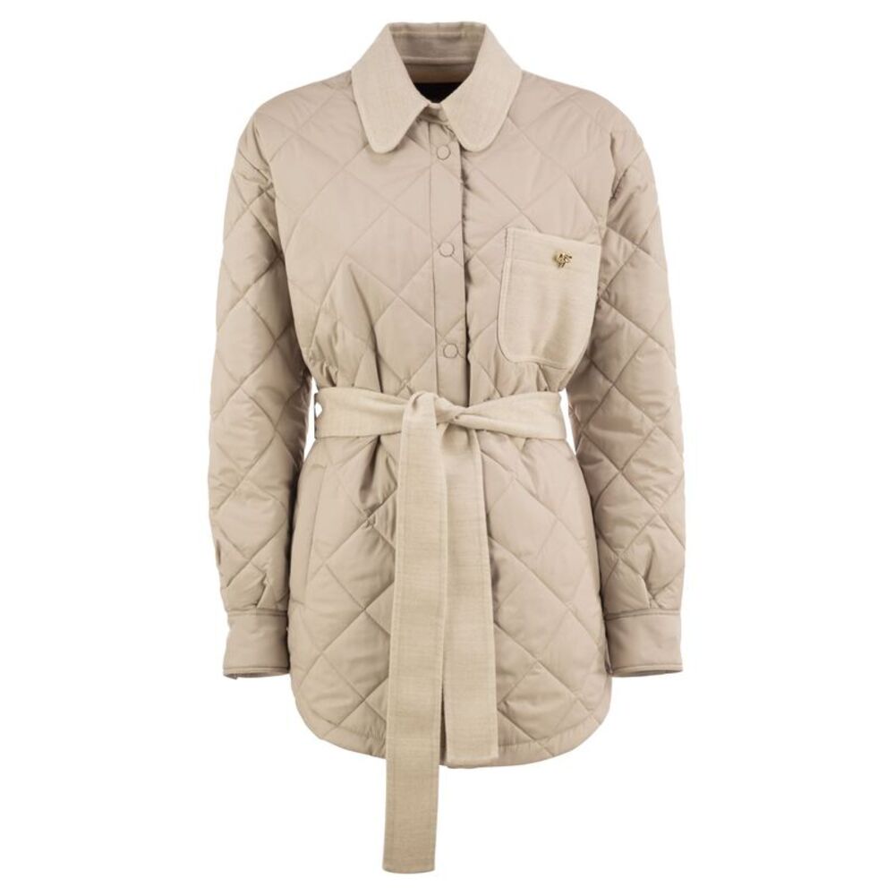 Fabiana Filippi Women Quilted Jacket With Wool Belt